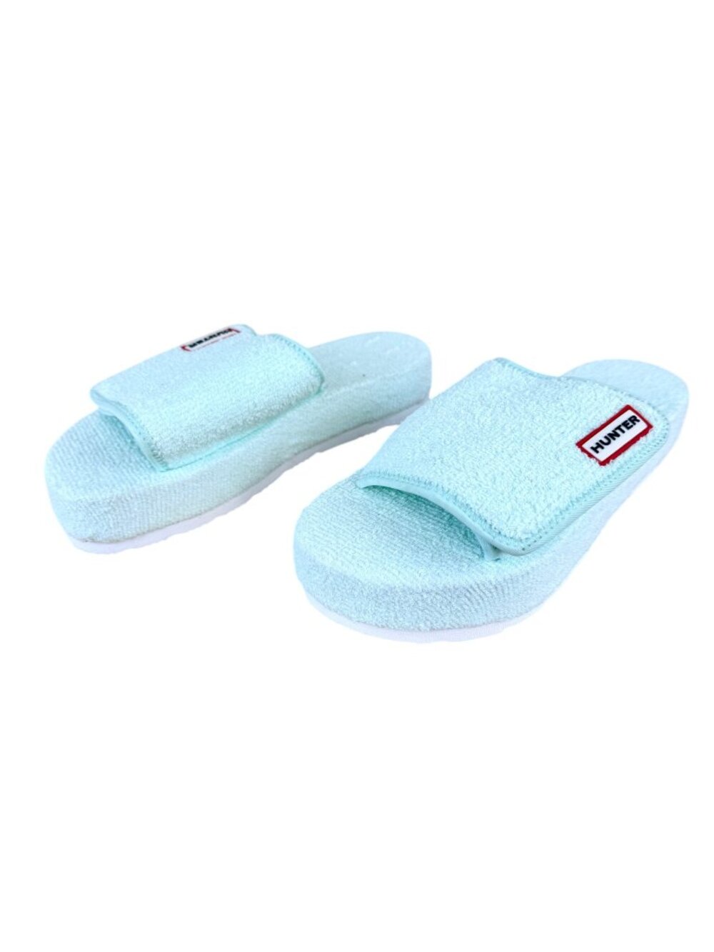 Hunter Sandals Slide Casual Mint Green Terry Cloth (7)